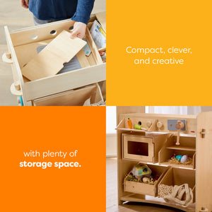 Creative Play 3 in 1 – Play Kitchen, Store & Workshop