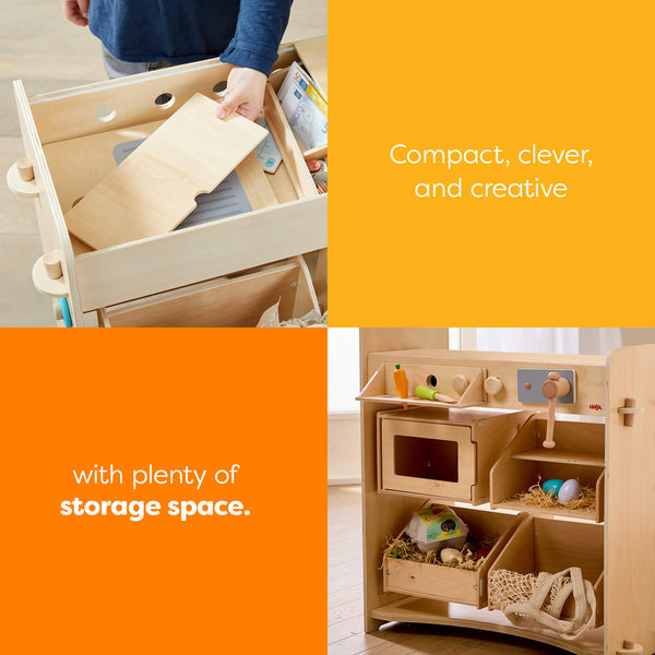 Creative Play 3 in 1 – Play Kitchen, Store & Workshop