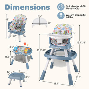 16-in-1 Baby High Chair with Activity Center and Booster Seat for Babies and Toddlers-Celadon