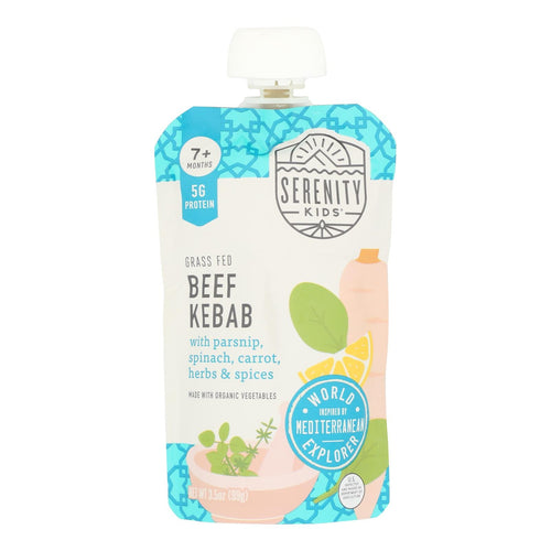 Serenity Kids Beef Kebab with Vegetables Baby Food Pouches - 6 Pack for nutritious baby feeding.