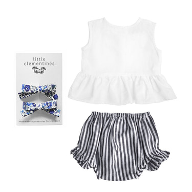 Louelle Bow Gift Set, Harbor Island Stripe