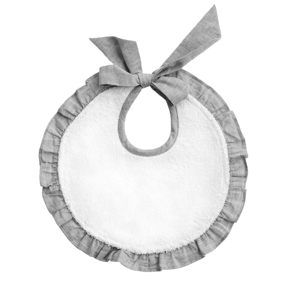 Newborn bib | Husk grey ruffle