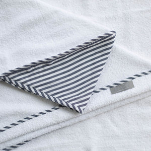 Hooded towel and wash glove | Harbor Island stripe