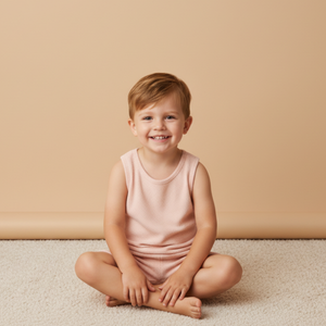 Organic Sleeveless Tee & Shorts Set - Blush