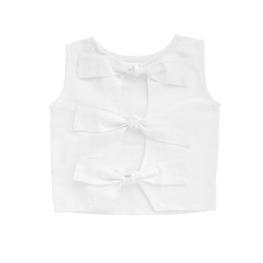 Summer bow blouse | white linen