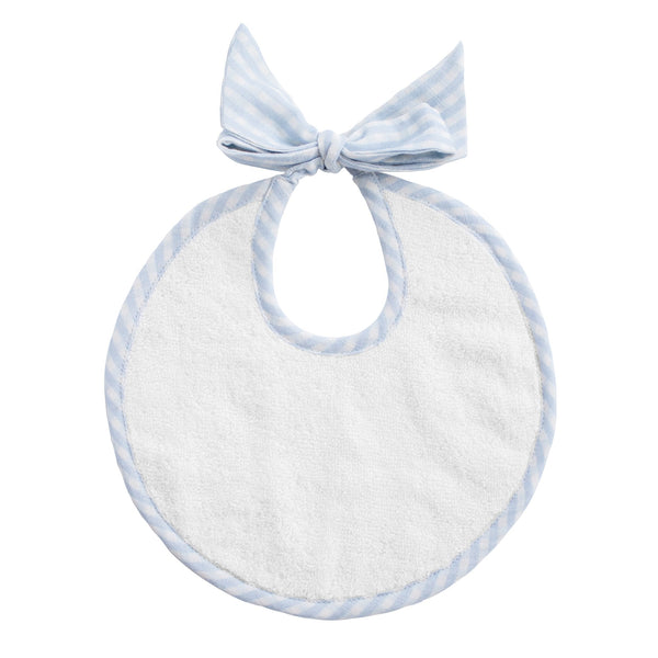 Newborn bib | pale blue gingham