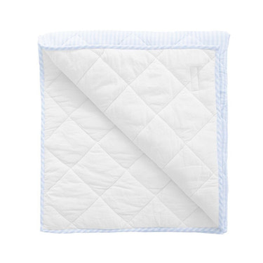 Play mat  | pale blue gingham and white linen, reversible