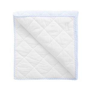 Play mat  | pale blue gingham and white linen, reversible