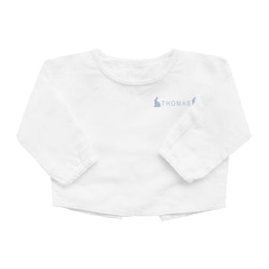 Easter monogram gift set | boys white shirt and pale blue gingham short