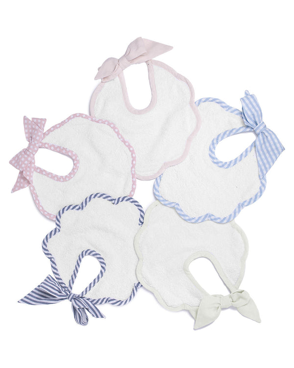 Scalloped bib | Harbor Island stripe