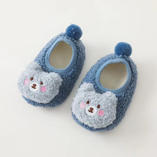 Baby 3D Cartoon Bear Patched Pattern Non-Slip Warm Shoes