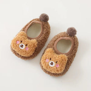 Baby 3D Cartoon Bear Patched Pattern Non-Slip Warm Shoes