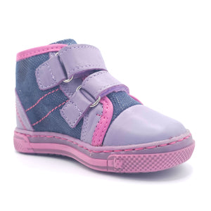 Girls Double Velcro Shoe In Purple