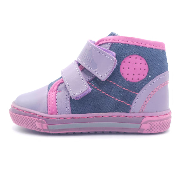 Girls Double Velcro Shoe In Purple