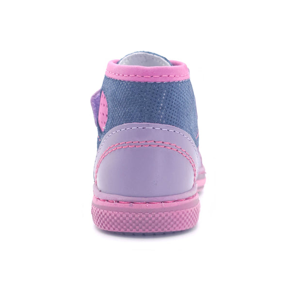 Girls Double Velcro Shoe In Purple
