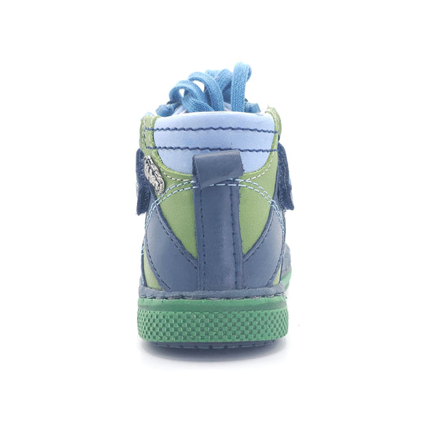 Boys High Zip Shoe In Green