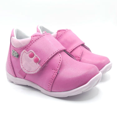 Girls pink Velcro shoes for babies, stylish and comfortable footwear for little ones.