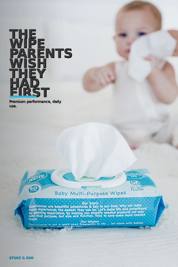 Stork & Sun PFAS-Free Baby Wipes — 6 Pack (360ct)