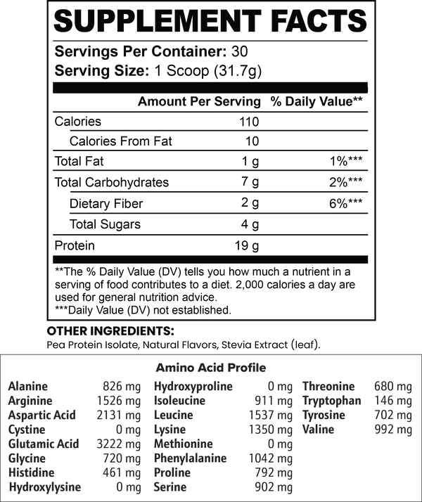Chocolate Vegan Pea Protein Isolate Powder, 2.09 lbs