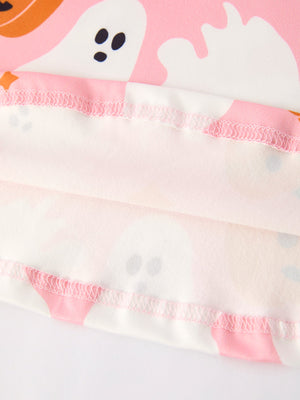 Halloween Ghost Pumpkin Print Short sleeve Dress