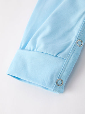 Blue Smocked Church Christ Bishop Christening Baby Boys' Romper