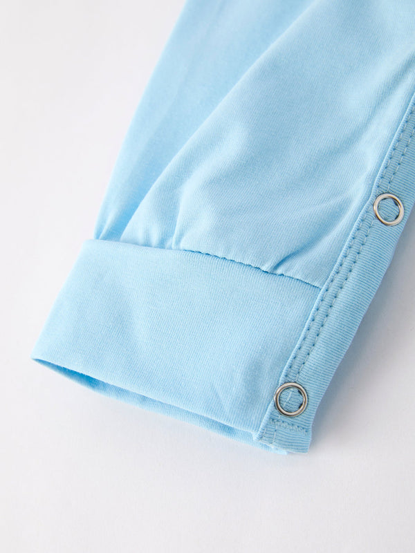 Blue Smocked Church Christ Bishop Christening Baby Boys' Romper