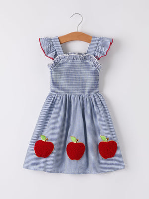 BACK TO SCHOOL Apple Applique Girls Dress