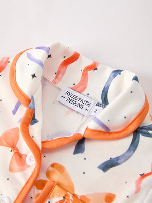 Halloween Mommy and Me Bow Print Pajama Set