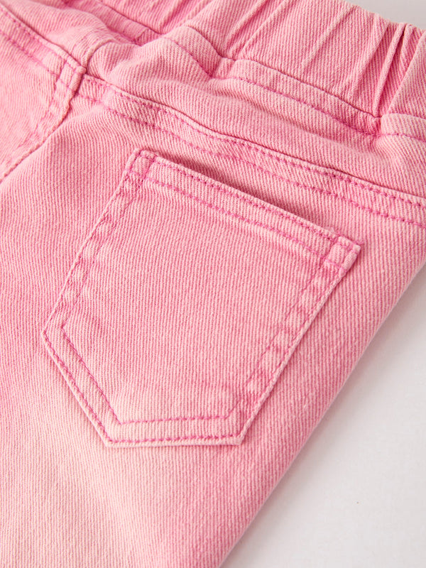 Pink Flared Elastic Jeans Denim pant