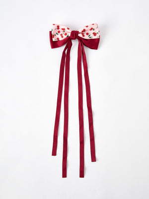 Cherry Bow Ribbon 4.5 Inch Hairpin