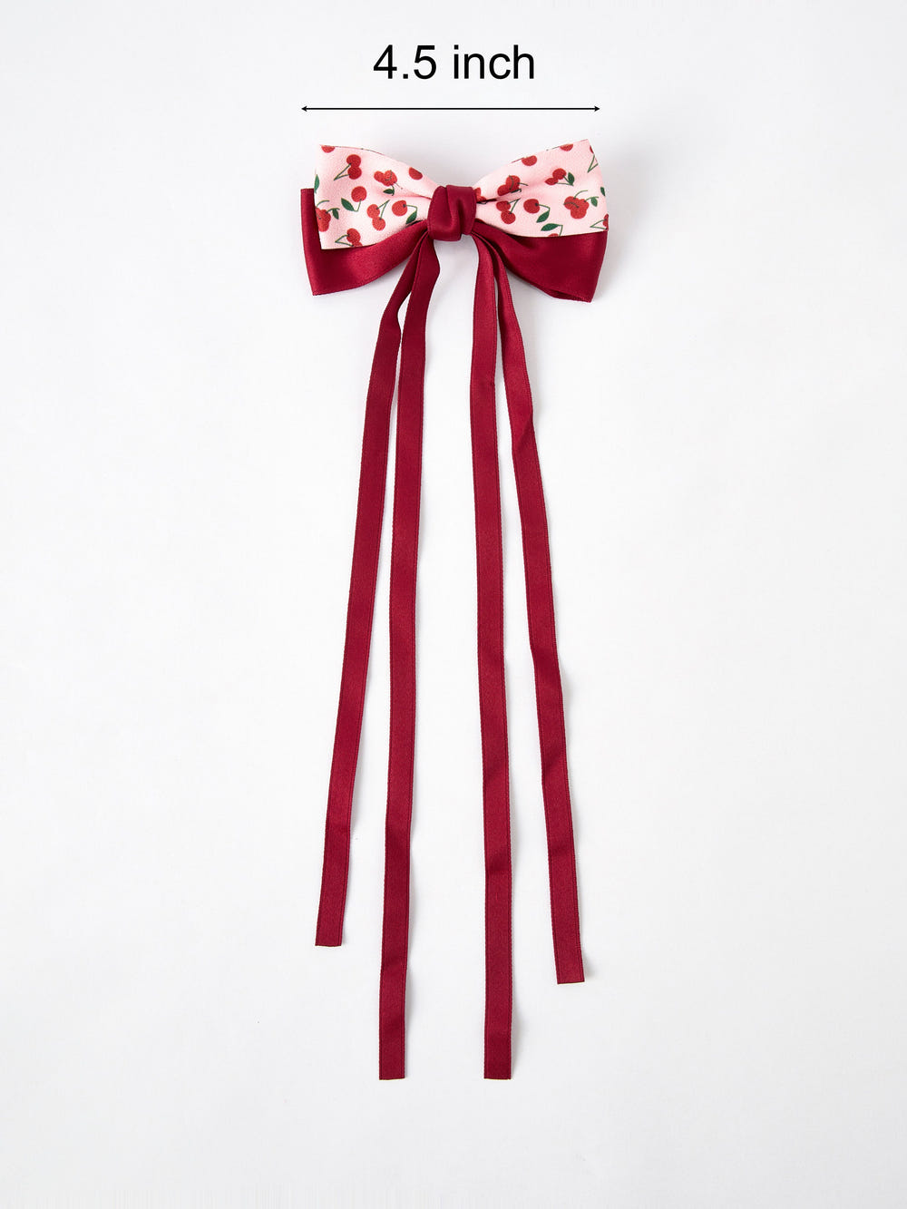 Cherry Bow Ribbon 4.5 Inch Hairpin for babies - cute hair accessory for little girls.