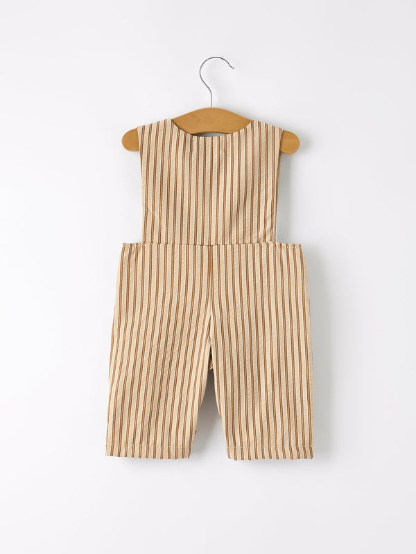 Stripe Smocked Church Christ Bishop Christening Toddler Boys' Romper