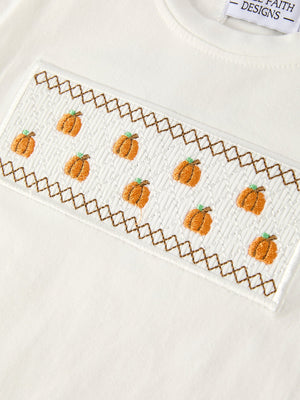 Halloween & Thanksgiving Pumpkin Smock Embroidered Plaid Boys 'Set