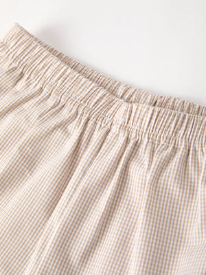 Halloween & Thanksgiving Pumpkin Smock Embroidered Plaid Boys 'Set