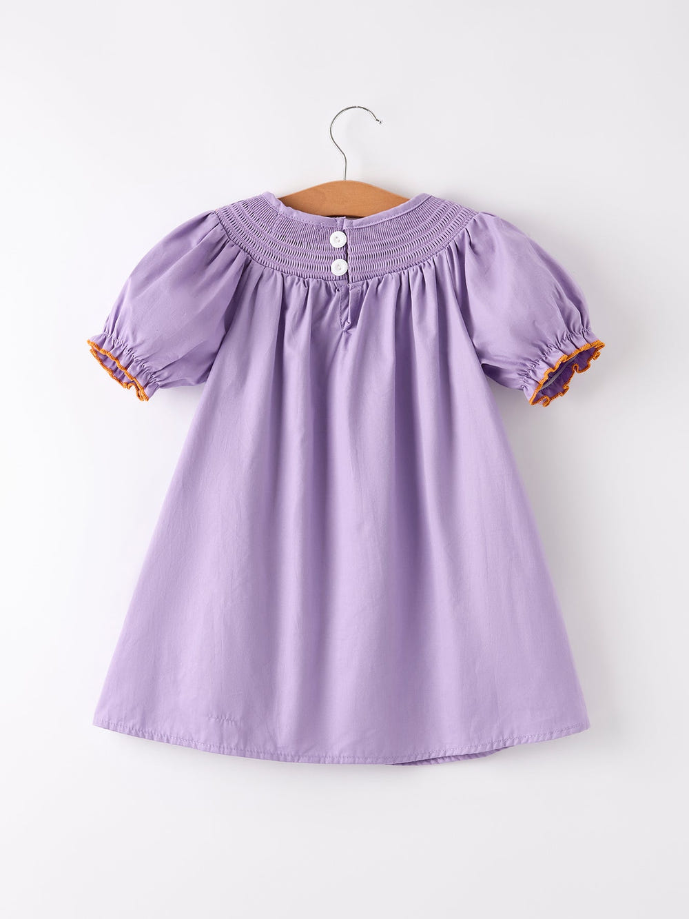 Purple Halloween Smock Embroidery Baby Girl Dress