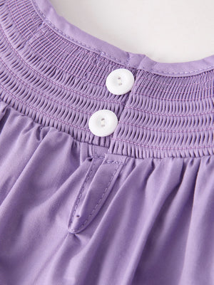 Purple Halloween Smock Embroidery Baby Girl Dress