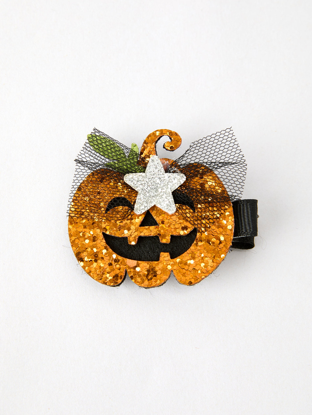 Halloween Sparkling Pumpkin Hair Clip