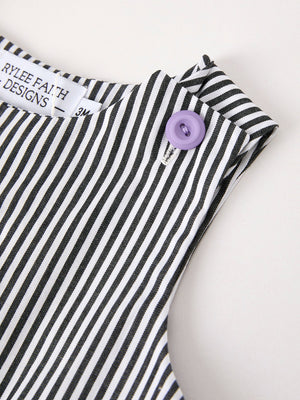 Halloween Striped Ghost Embroidered Baby Boys Romper