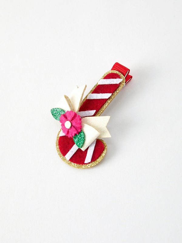 Christmas Candy Cane Girls Hair Clip
