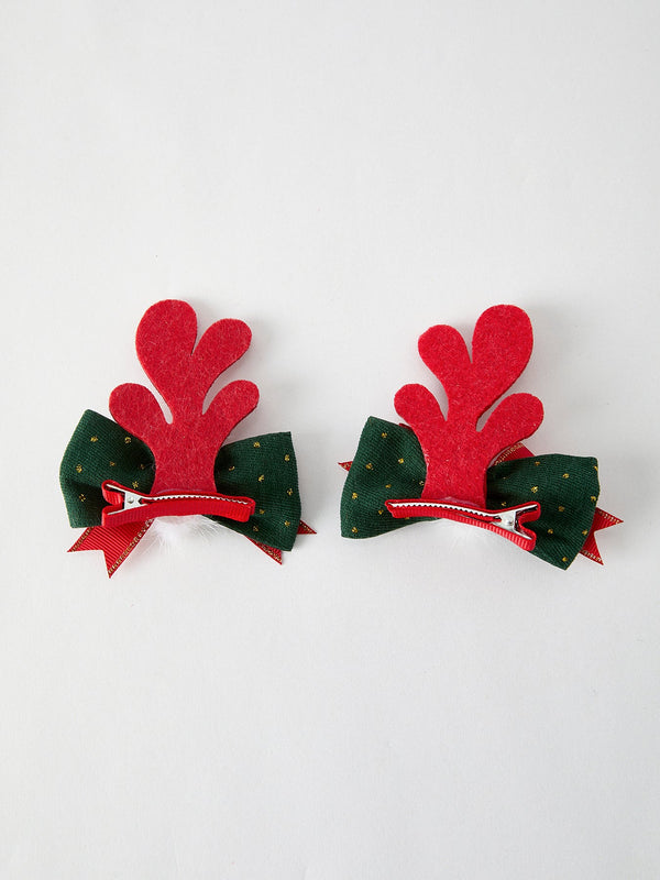 Christmas Elk Pom Pom Girls Hair Clip