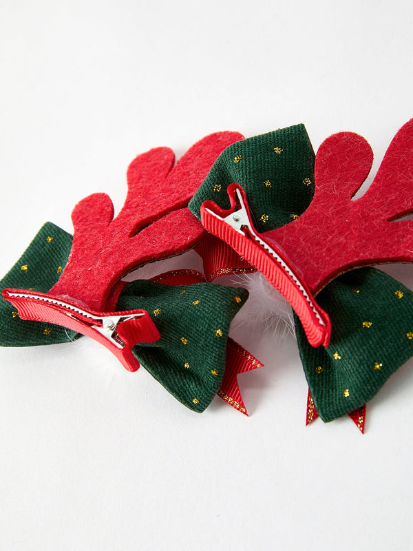 Christmas Elk Pom Pom Girls Hair Clip