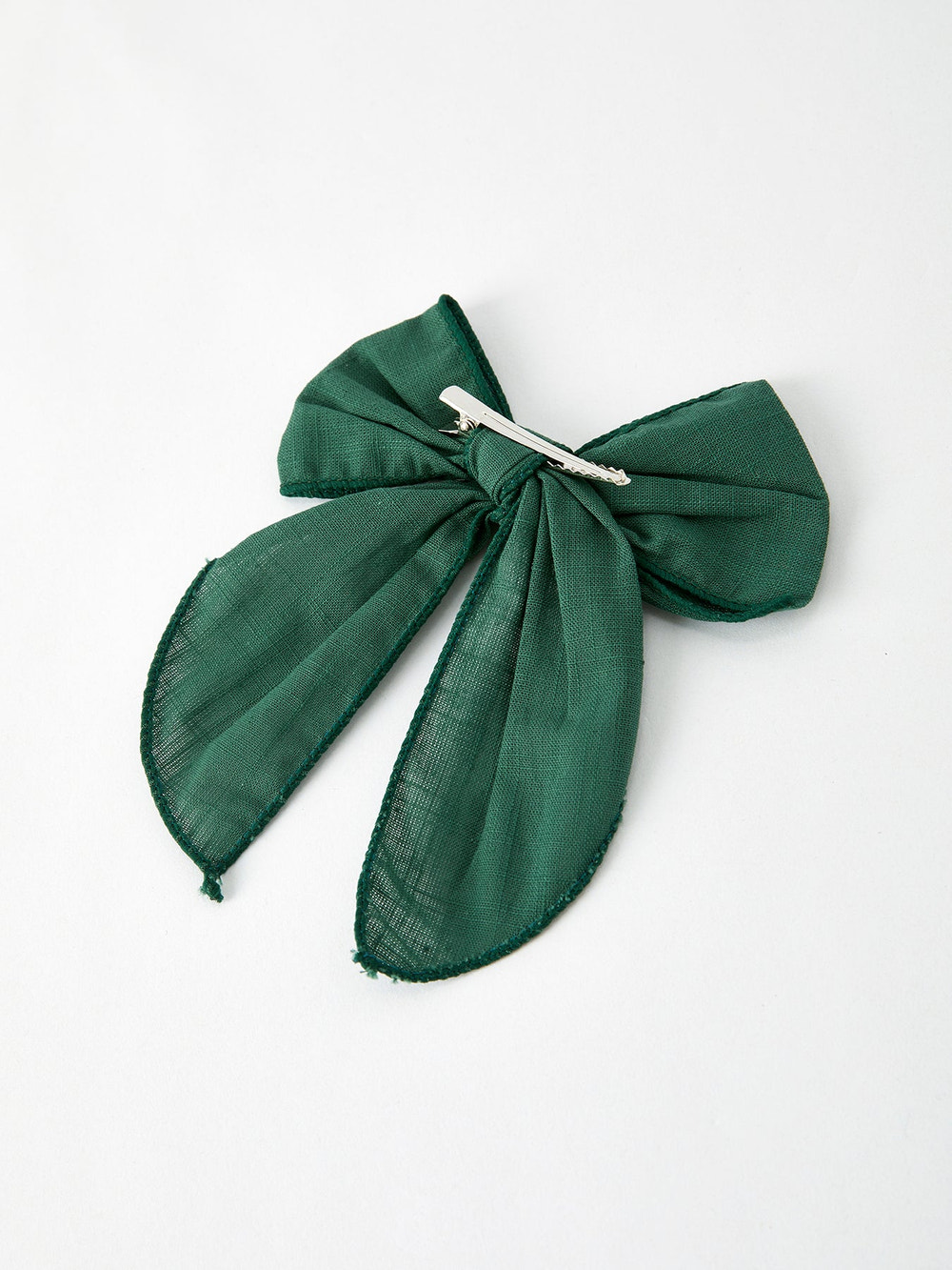 Christmas Dark Green Bow 5 inch Hairpin