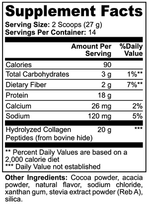 Grass-Fed Collagen Peptides Powder (Chocolate), 13.3 oz.