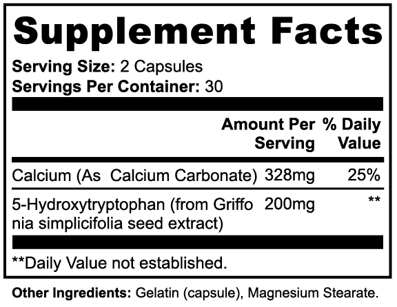 5-HTP supplement for babies, 60 capsules, amino acids blend for mood support, angle view.
