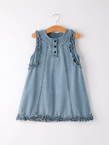 Summer Girls Sleeveless Ruffle Dress