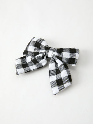 Winter Christmas Plaid Bow Hair Clip