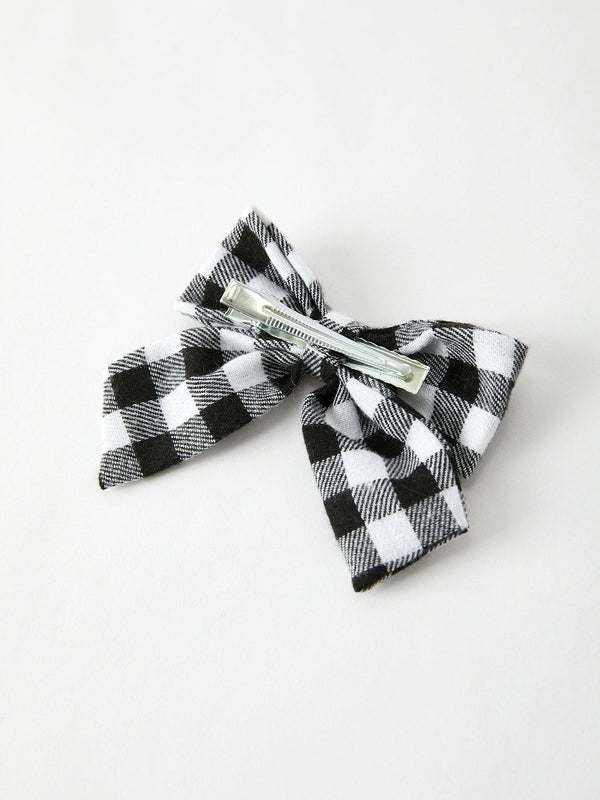 Winter Christmas Plaid Bow Hair Clip