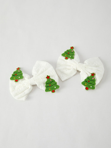 Winter Christmas Tree Hair Clips 2 Pack