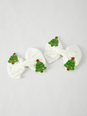 Winter Christmas Tree Hair Clips 2 Pack