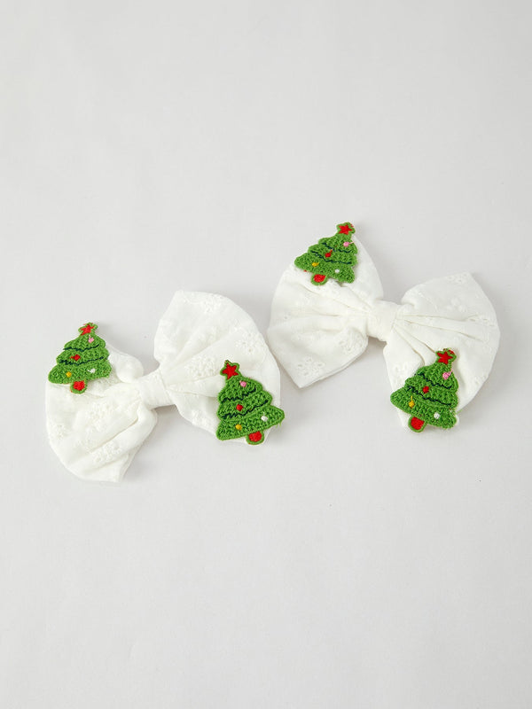 Winter Christmas Tree Hair Clips 2 Pack